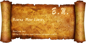 Banu Mariann névjegykártya