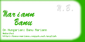 mariann banu business card